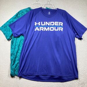 Under Armour Athletic T Shirts Men's 2XL Lot of 2 Blue & Blue/Green Short Sleeve